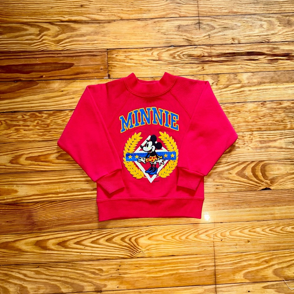 Vintage Minnie Mouse Red Kids Sweatshirt